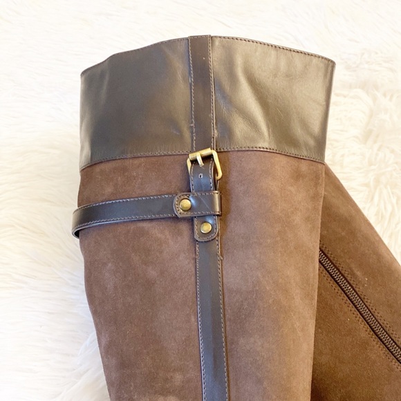 NEW $189 EASY SPIRIT | Domina Brown faux Leather Suede Riding Western Boots 6.5 - Picture 8 of 11